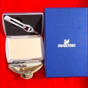Swarovski Silver Compact Mirror with Clip
